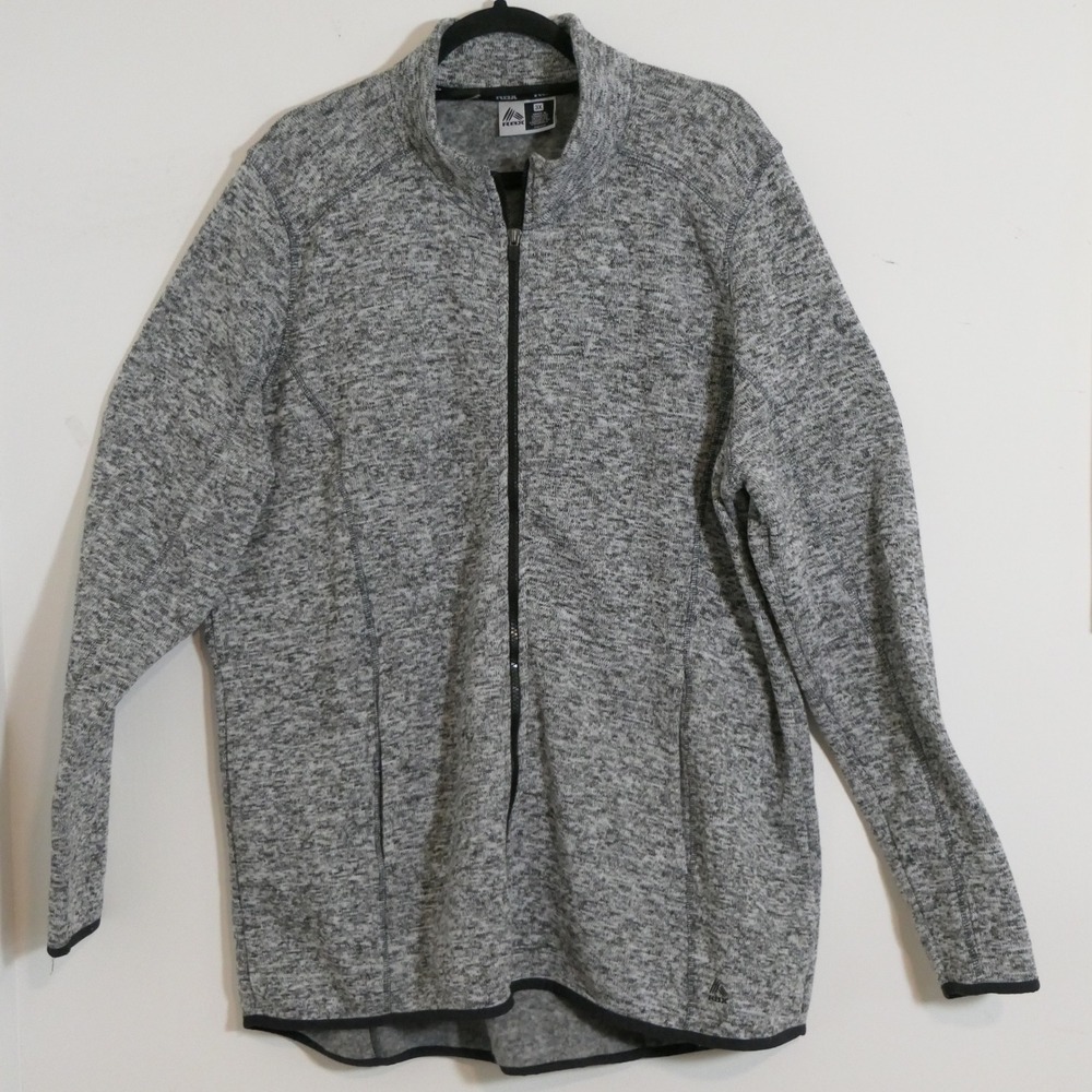 RBX Womens Fleece Jacket 3X Grey Marled Sporty Casual Understated Neutral Simple